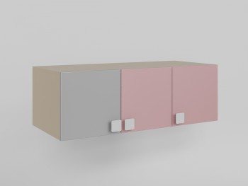 Антресоль на шкаф 3-х створчатый (Розовый/Серый/корпус Клен) в Нижней Пойме - nizhnyaya-pojma.mebel54.com | фото