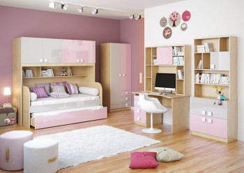 Детская комната Грэйси (Розовый/Серый/корпус Клен) в Нижней Пойме - nizhnyaya-pojma.mebel54.com | фото