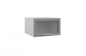 Гарда ГПГС 600 шкаф верхний горизонтальный глубокий со стеклом (Белый/корпус Серый) в Нижней Пойме - nizhnyaya-pojma.mebel54.com | фото
