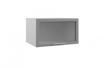 Гарда ГВПГС 800 шкаф верхний горизонтальный глубокий со стеклом высокий (Белый/корпус Серый) в Нижней Пойме - nizhnyaya-pojma.mebel54.com | фото