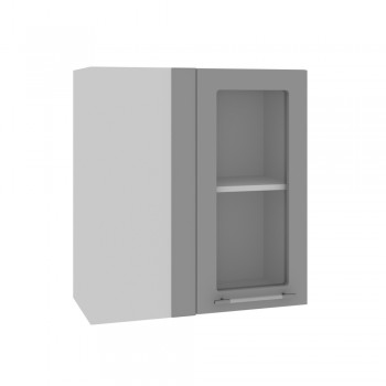 Гарда ПУС 650 шкаф верхний угловой со стеклом (Белый/корпус Серый) в Нижней Пойме - nizhnyaya-pojma.mebel54.com | фото
