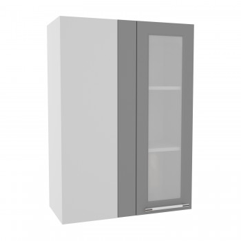 Гарда ВПУС 650 шкаф верхний угловой со стеклом высокий (Белый/корпус Серый) в Нижней Пойме - nizhnyaya-pojma.mebel54.com | фото