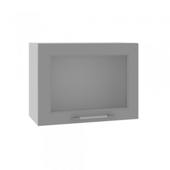 Империя ВПГС 600 Шкаф верхний горизонтальный со стеклом высокий (Белый Эмалит/корпус Серый) в Нижней Пойме - nizhnyaya-pojma.mebel54.com | фото