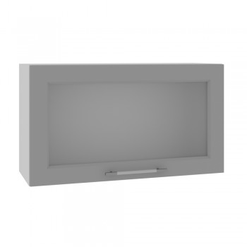 Империя ВПГС 800 Шкаф верхний горизонтальный со стеклом высокий (Белый Эмалит/корпус Серый) в Нижней Пойме - nizhnyaya-pojma.mebel54.com | фото