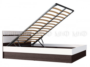 Ким кровать с подъемным механизмом 1,4 (Венге/белый глянец) в Нижней Пойме - nizhnyaya-pojma.mebel54.com | фото