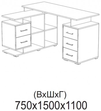 Компьютерный стол угловой СКМУ-3 белый в Нижней Пойме - nizhnyaya-pojma.mebel54.com | фото