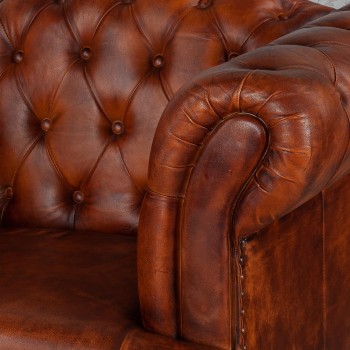 Кресло кожаное Лофт Честер-Нью (Коричневый, Рыжий) в Нижней Пойме - nizhnyaya-pojma.mebel54.com | фото