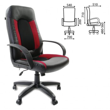 Кресло офисное BRABIX Strike EX-525 (черно-красный) в Нижней Пойме - nizhnyaya-pojma.mebel54.com | фото