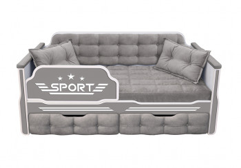 Кровать 160 серии Спорт 2 ящика 45 Серый (подушки) в Нижней Пойме - nizhnyaya-pojma.mebel54.com | фото
