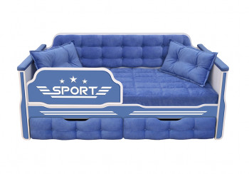 Кровать 160 серии Спорт 2 ящика 85 Синий (подушки) в Нижней Пойме - nizhnyaya-pojma.mebel54.com | фото