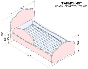 Кровать 170 Гармония 18 Бордовый (мягкий бортик) в Нижней Пойме - nizhnyaya-pojma.mebel54.com | фото