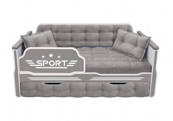 Кровать 170 серии Спорт 1 ящик 45 Серый (подушки) в Нижней Пойме - nizhnyaya-pojma.mebel54.com | фото