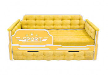 Кровать 170 серии Спорт 1 ящик 74 Жёлтый (мягкие боковые накладки) в Нижней Пойме - nizhnyaya-pojma.mebel54.com | фото