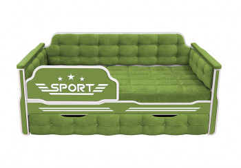 Кровать 170 серии Спорт 1 ящик 76 Зелёный (мягкие боковые накладки) в Нижней Пойме - nizhnyaya-pojma.mebel54.com | фото
