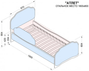 Кровать 180 Атлет 74 жёлтый (мягкий бортик) в Нижней Пойме - nizhnyaya-pojma.mebel54.com | фото