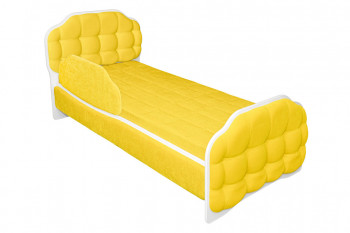 Кровать 180 Атлет 74 жёлтый (мягкий бортик) в Нижней Пойме - nizhnyaya-pojma.mebel54.com | фото