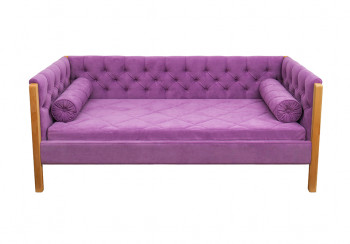 Кровать 180 серии Леди  32 Фиолетовый (подушка валик) в Нижней Пойме - nizhnyaya-pojma.mebel54.com | фото