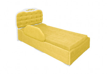 Кровать 190 Атлет Lux 74 Жёлтый (мягкий бортик) в Нижней Пойме - nizhnyaya-pojma.mebel54.com | фото