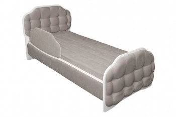 Кровать 190 Атлет Lux 96 Серый (мягкий бортик) в Нижней Пойме - nizhnyaya-pojma.mebel54.com | фото