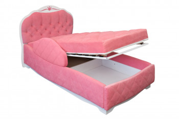 Кровать 190 Гармония Lux 36 Розовый (мягкий бортик) в Нижней Пойме - nizhnyaya-pojma.mebel54.com | фото