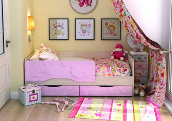 Кровать Алиса КР-812 1,6 Белфорд/Розовый металлик в Нижней Пойме - nizhnyaya-pojma.mebel54.com | фото