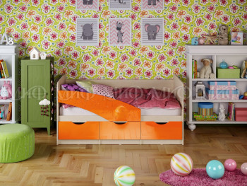 Кровать Бабочки 1,8м (Оранжевый металлик) в Нижней Пойме - nizhnyaya-pojma.mebel54.com | фото
