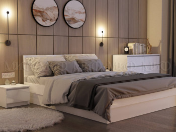 Кровать Челси 1400 (Белый/Белый глянец) в Нижней Пойме - nizhnyaya-pojma.mebel54.com | фото