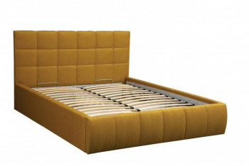 Кровать "Диана" ш. 1600 (Н=1010мм) (жаккард горчица) в Нижней Пойме - nizhnyaya-pojma.mebel54.com | фото