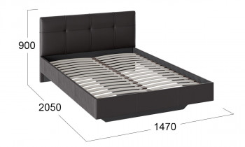Кровать «Элис» c мягкой обивкой тип 1 Экокожа/Темно-коричневый/1400 в Нижней Пойме - nizhnyaya-pojma.mebel54.com | фото