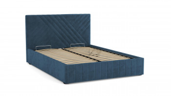Кровать Гамма ш. 1400 (с основанием для хранения) (велюр тенерифе океан) в Нижней Пойме - nizhnyaya-pojma.mebel54.com | фото