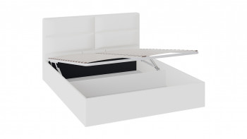 Кровать «Глосс» с мягкой обивкой и подъемным механизмом тип 1 (1400) (Белая) в Нижней Пойме - nizhnyaya-pojma.mebel54.com | фото