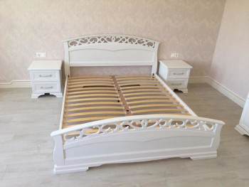 Кровать Грация-1 из массива сосны 900*2000 Белый античный в Нижней Пойме - nizhnyaya-pojma.mebel54.com | фото