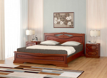 Кровать Карина-7 из массива сосны 1400*2000 Орех в Нижней Пойме - nizhnyaya-pojma.mebel54.com | фото