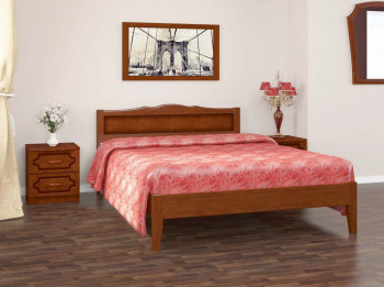 Кровать Карина-7 из массива сосны 1600*2000 Орех в Нижней Пойме - nizhnyaya-pojma.mebel54.com | фото
