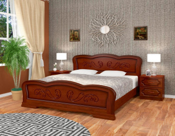 Кровать Карина-8 из массива сосны 1400*2000 Орех в Нижней Пойме - nizhnyaya-pojma.mebel54.com | фото