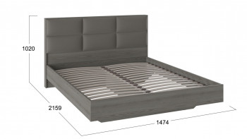 Кровать «Либерти» с мягким изголовьем и подъемным механизмом Хадсон/Ткань Грей/1400 в Нижней Пойме - nizhnyaya-pojma.mebel54.com | фото