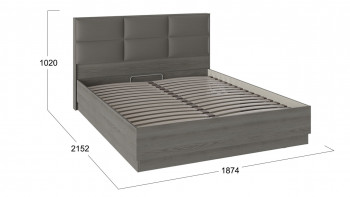 Кровать «Либерти» с мягким изголовьем и подъемным механизмом Хадсон/Ткань Грей/1800 в Нижней Пойме - nizhnyaya-pojma.mebel54.com | фото