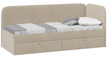 Кровать «Молли» с мягкой обивкой (900) тип 1 (Микровелюр Scandi Cream 03) в Нижней Пойме - nizhnyaya-pojma.mebel54.com | фото