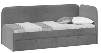 Кровать «Молли» с мягкой обивкой (900) тип 1 (Микровелюр Scandi Graphite 22) в Нижней Пойме - nizhnyaya-pojma.mebel54.com | фото
