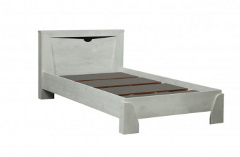 Кровать одинарная 33.07 с настилом "Лючия" (ш. 900)/(бетон пайн белый / венге / белый) в Нижней Пойме - nizhnyaya-pojma.mebel54.com | фото