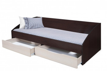Кровать одинарная "Фея - 3" (симметричная) New (венге / вудлайн кремовый / ДВПО: белый) в Нижней Пойме - nizhnyaya-pojma.mebel54.com | фото