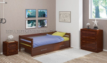 Кровать одинарная ГЛОРИЯ из массива сосны  900*2000 (Орех) в Нижней Пойме - nizhnyaya-pojma.mebel54.com | фото