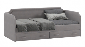 Кровать с мягкой обивкой и ящиками «Кантри» Тип 1 (900) (Велюр Светло-серый) в Нижней Пойме - nizhnyaya-pojma.mebel54.com | фото