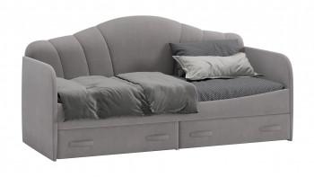 Кровать с мягкой спинкой и ящиками «Сабрина» 900 Светло-серый в Нижней Пойме - nizhnyaya-pojma.mebel54.com | фото