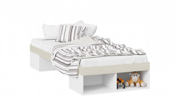 Кровать «Сканди»  Дуб Гарден/Белый в Нижней Пойме - nizhnyaya-pojma.mebel54.com | фото