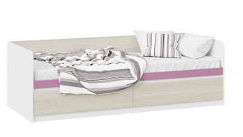 Кровать «Сканди» с 2 ящиками Дуб Гарден/Белый/Лиловый в Нижней Пойме - nizhnyaya-pojma.mebel54.com | фото