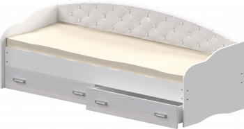 Кровать Софа-7 с мягкой спинкой (800х1900) Белый в Нижней Пойме - nizhnyaya-pojma.mebel54.com | фото