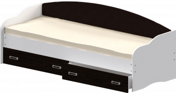 Кровать Софа-7 с мягкой спинкой (800х1900) Белый/Венге в Нижней Пойме - nizhnyaya-pojma.mebel54.com | фото