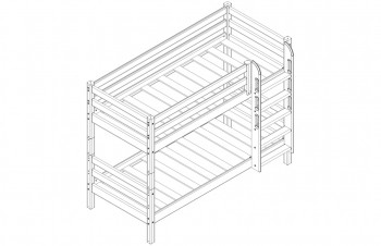 Кровать Соня вариант 11 низкая с прямой лестницей Белый полупрозрачный в Нижней Пойме - nizhnyaya-pojma.mebel54.com | фото
