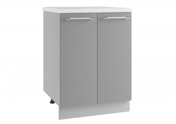 Лофт МС 600 шкаф нижний малой глубины с 2-мя фасадами (Штукатурка белая/корпус Серый) в Нижней Пойме - nizhnyaya-pojma.mebel54.com | фото